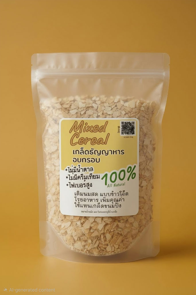5-Grain Cereal Flakes no suger added [เกล็ดซีเรียลธัญญาพืช 5ชนิด ไม่เติมน้ำตาล]